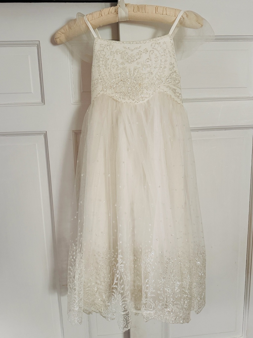 Monsoon Girls' Ivory sequin Tulle Dress